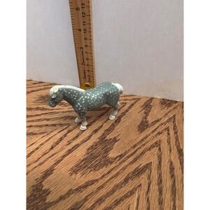 Vintage 1988 Funrise Horse Figurine 4 Inch Dapple Grey White Spotted Toy